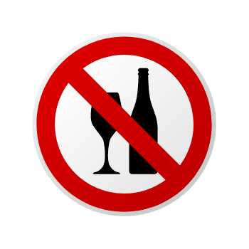 no alcohol drinks allowed